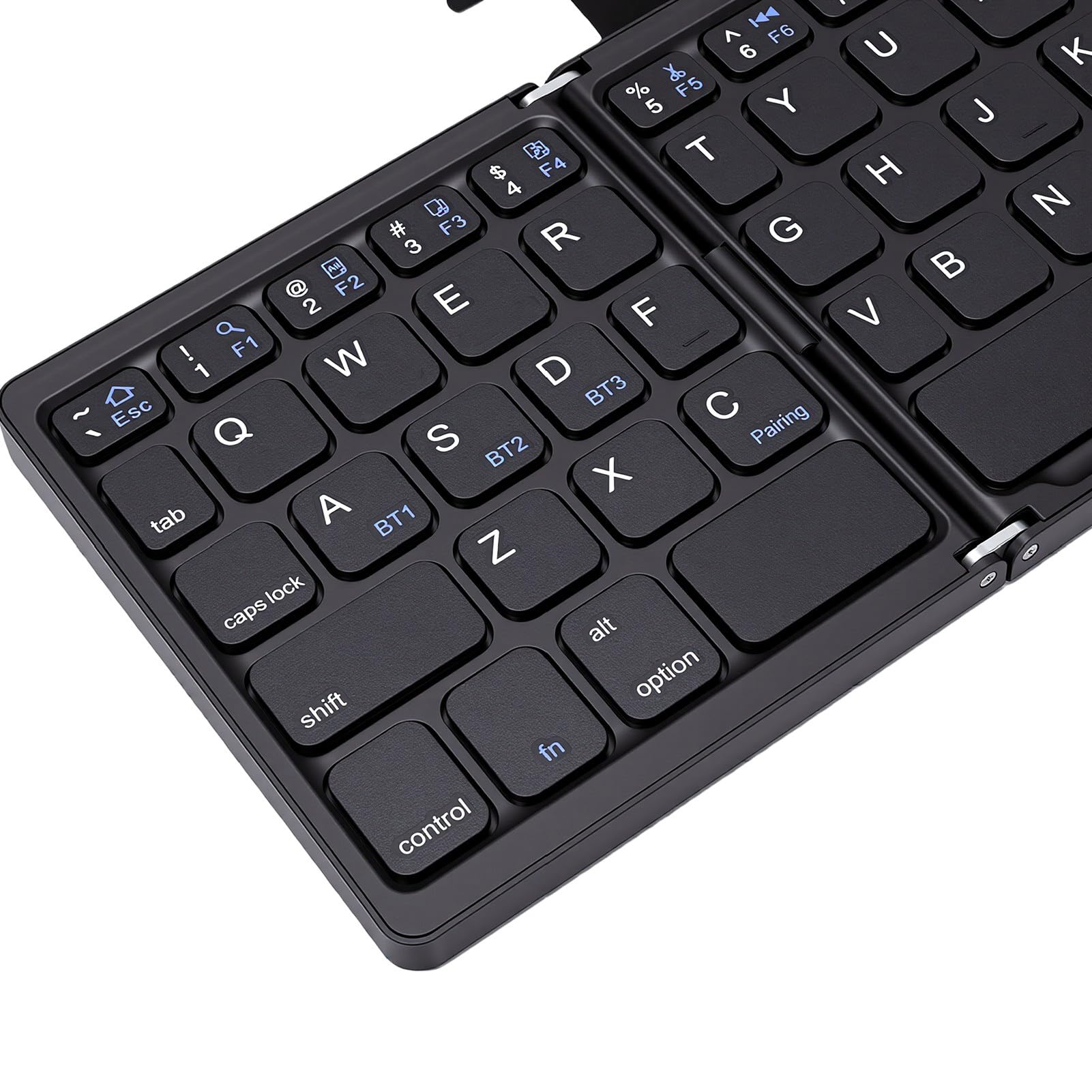 Teclado Inalámbrico Plegable, Diseño Compacto de Triple Plegado (Black)