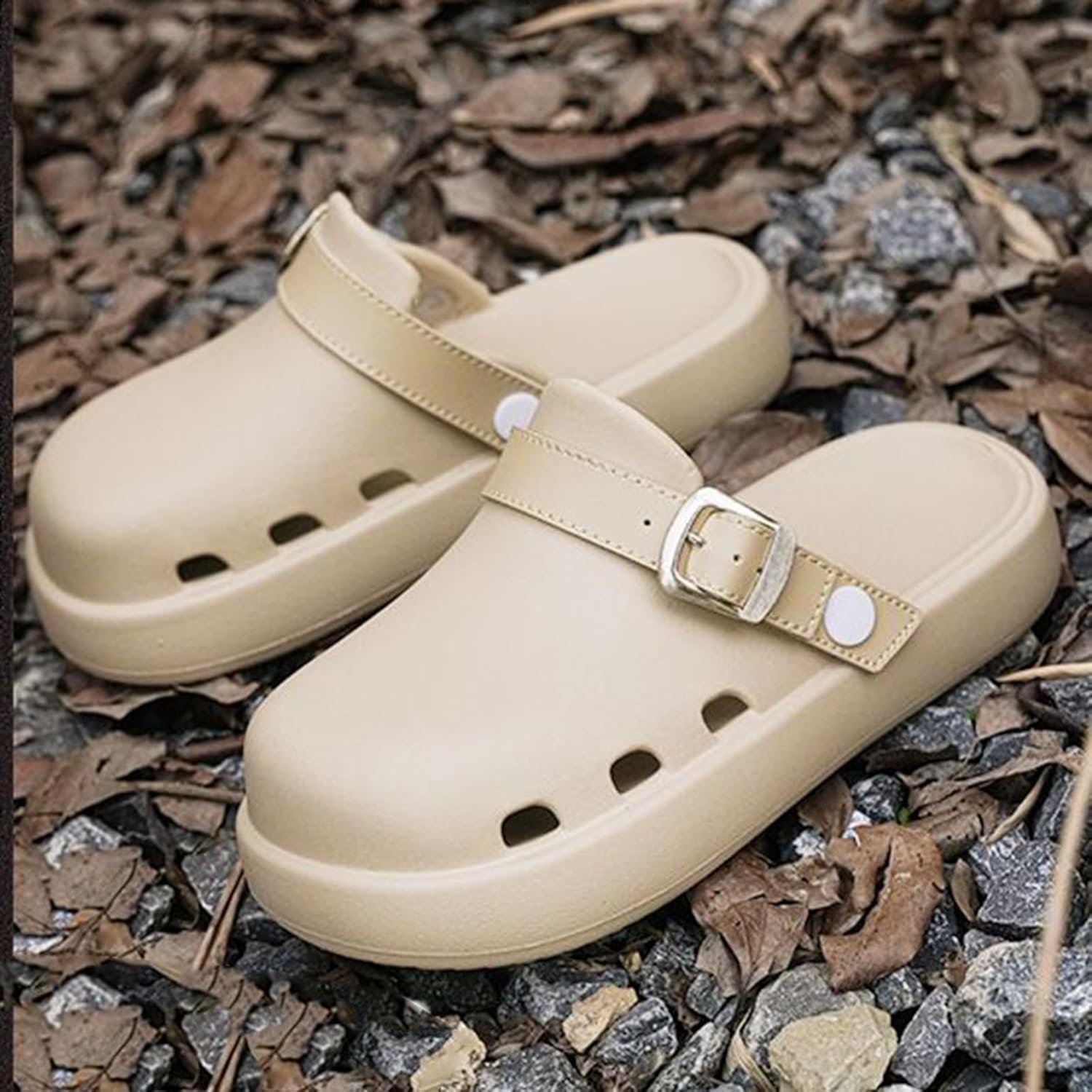 ASHALI Casual Solid Color EVA Slides for Women All-Season Slip-On Round Toe Flats with Thick Sole Comfortable Lightweight Indoor/Outdoor Padded Slipper - Image 4