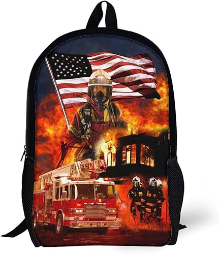 Miniatura 5 de Mochila de coche de carreras Mochila casual para coches Mochila de bomberos de 17 pulgadas Mochila de rueda caliente, 1, Mochilas Daypack