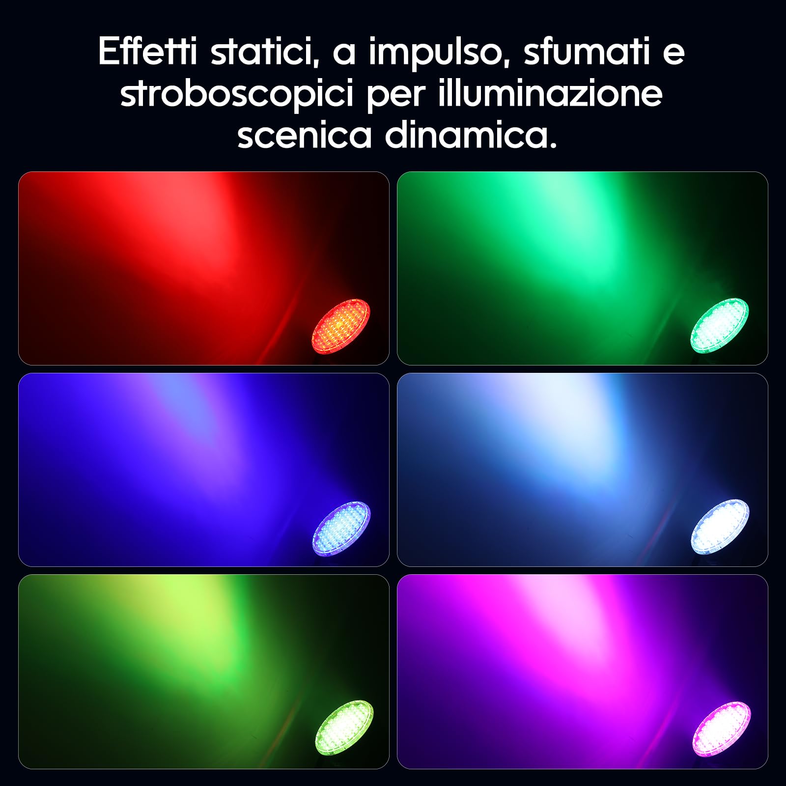 BETOPPER PAR LED 54x3W Faretti da Palco Par Can RGB 3-in-1 con Luminosità Superiore, Controllo Remoto, Effetti Stroboscopici e Wash DMX per Feste, Concerti, Matrimoni, Chiesa, Bar, Eventi(1pz)