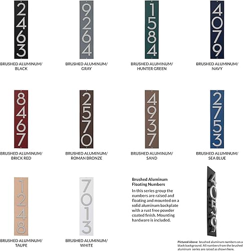 Miniatura 3 de Placa de dirección vertical de 4 pulgadas flotante con números de casa, aluminio, fácil de instalar, vertical, 4 dígitos