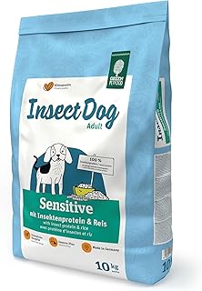 Green Petfood InsectDog Sensitive (1 x 10 kg) | Adult | Premium Trockenfutter für ausgewachsene Sensible Hunde | Insektenprotein als einziges tierisches Protein | weizenfrei | Hundefutter | 1er Pack product image