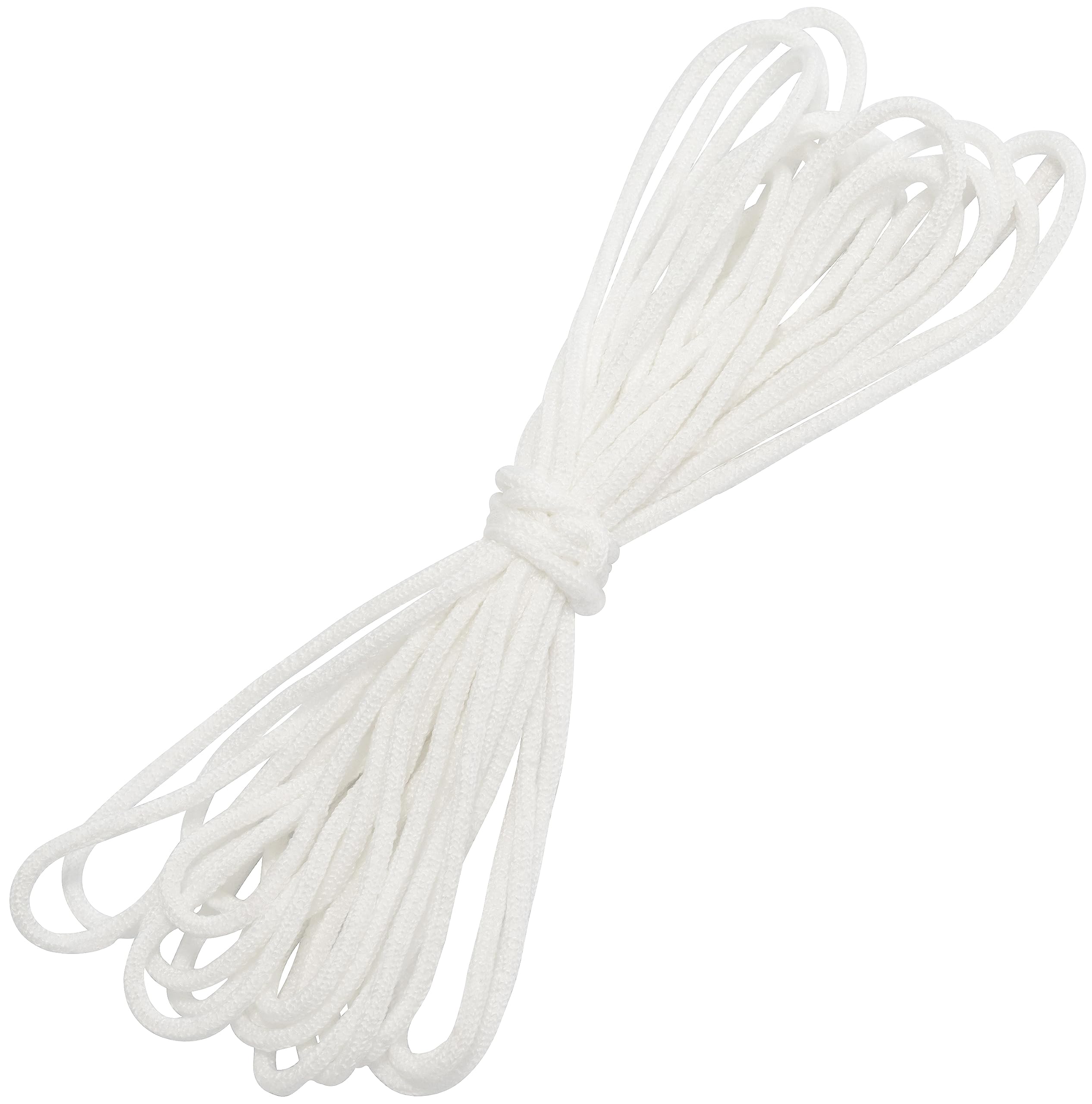 AERZETIX - C67359 – Elastic Cord Round Fabric 5 Metres – Diameter 2.5 mm – White – Haberdashery Tailoring Sewing Decoration Fabric Scrub Clothes