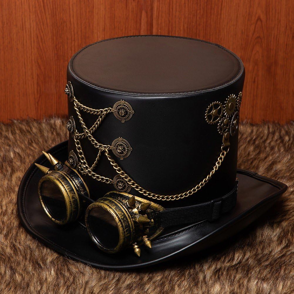 Sombrero De Copa Steampunk Unisex, Sombrero para Disfraz De Halloween, Accesorios Vintage para Fiestas Temáticas, Fiestas De Cosplay Y Reuniones.