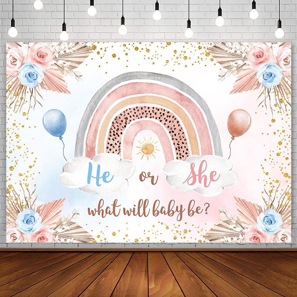 Buy SENDY 7x5ft Boho Rainbow Gender Reveal Backdrop Bohemian Theme Baby buy-sendy-7x5ft-boho-rainbow-gender-reveal-backdrop-bohemian-theme-baby