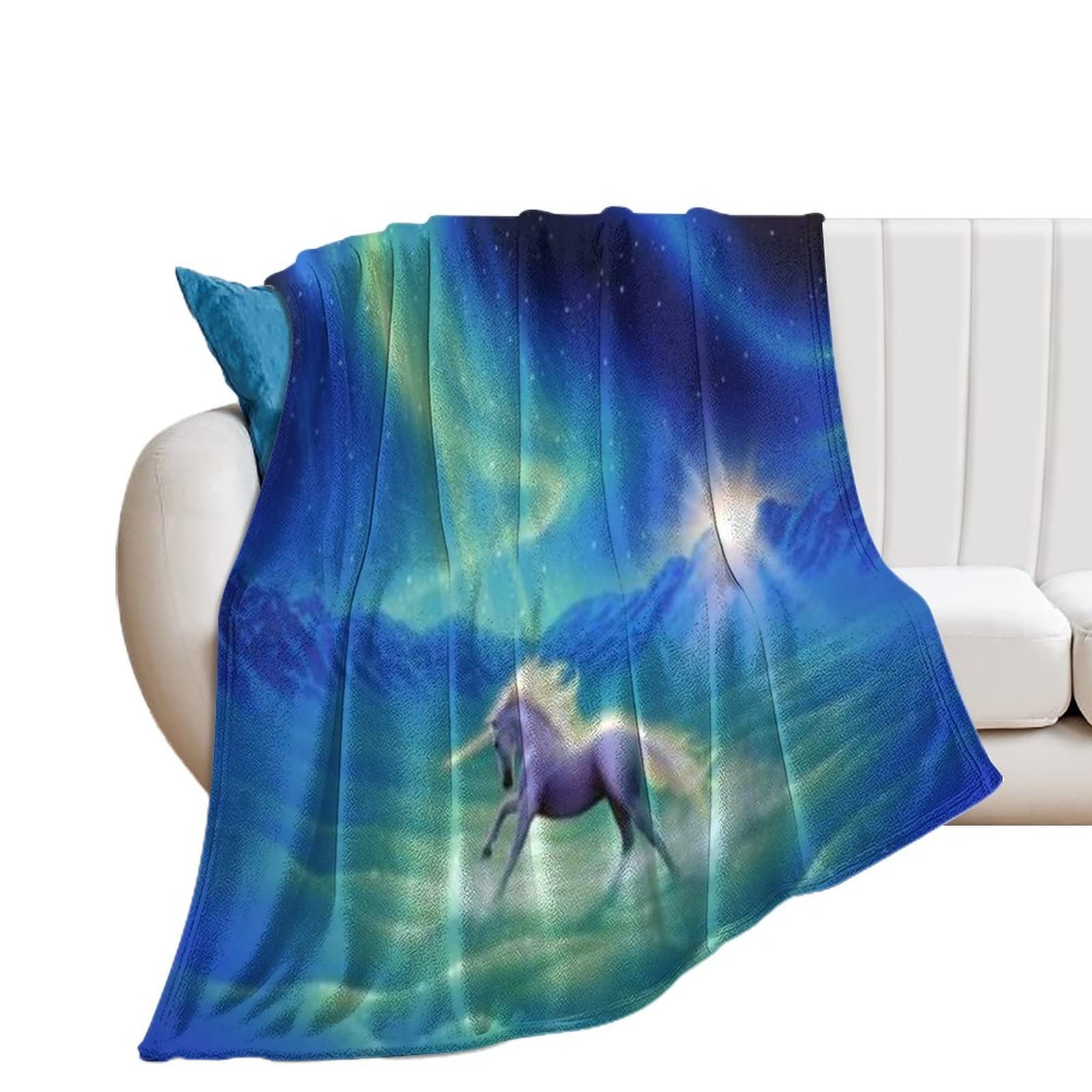 Couverture pour canapé Art Horse White Legend grand plaid microfibre chaud