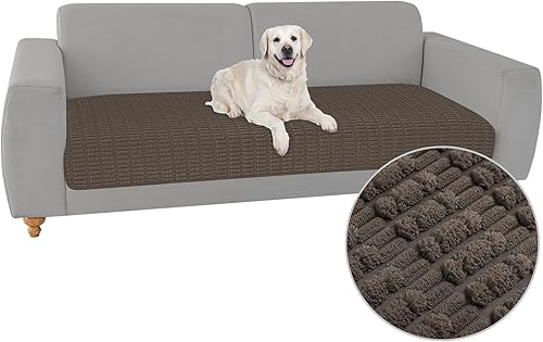 Foxdecor Funda de sofá lavable, funda de sofá para cama de perro, funda de sofá para sofá de 3 cojines, apta para mascotas, funda de sofá para