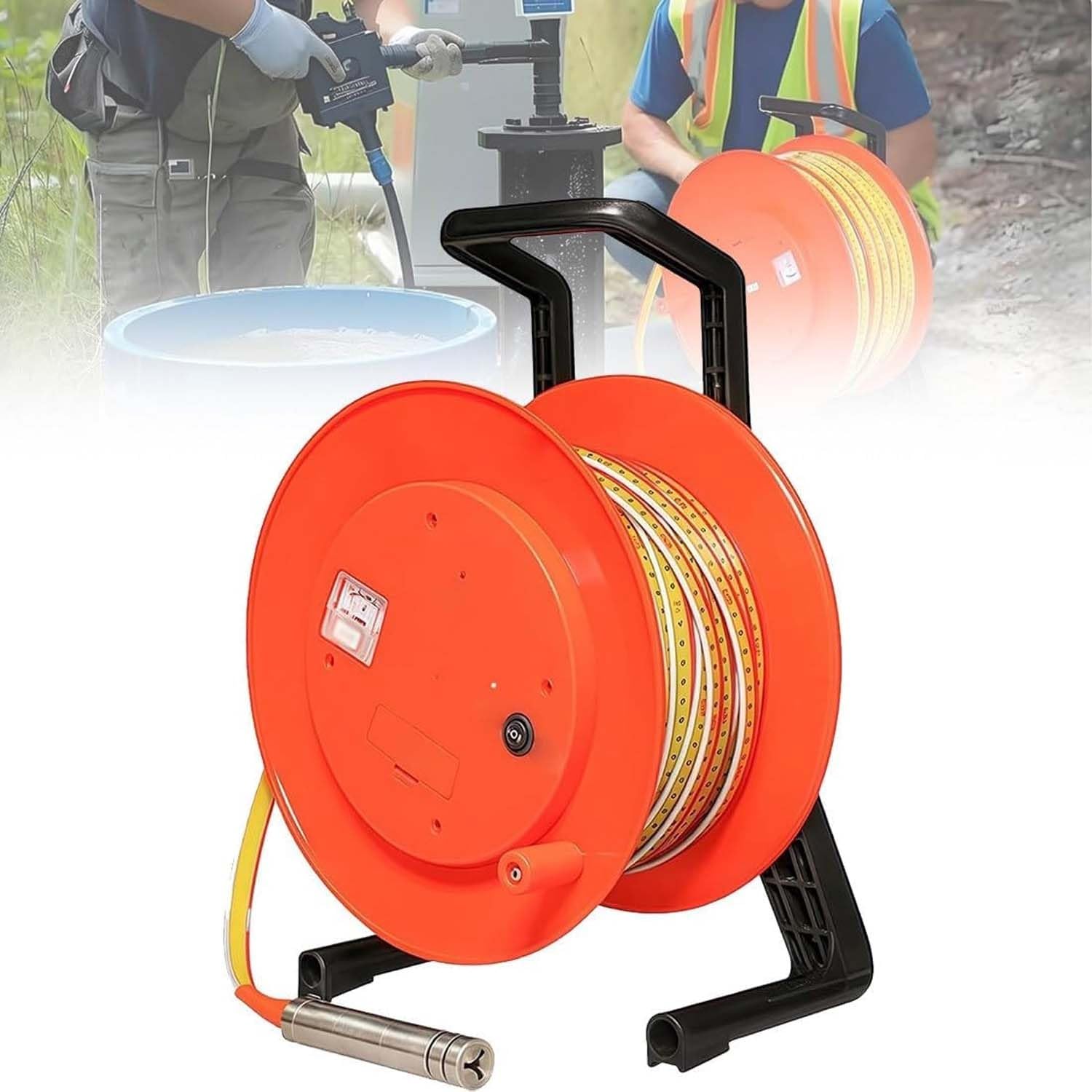 Medidor De Nivel De Agua, Medidor De Pozos De Agua, Indicador De Nivel De Agua, Indicador De Nivel De Agua Para Monitoreo De Pozos Y Depósitos, Diámetro De La Sonda: 25 Mm/15 Mm(30m/98.4ft)