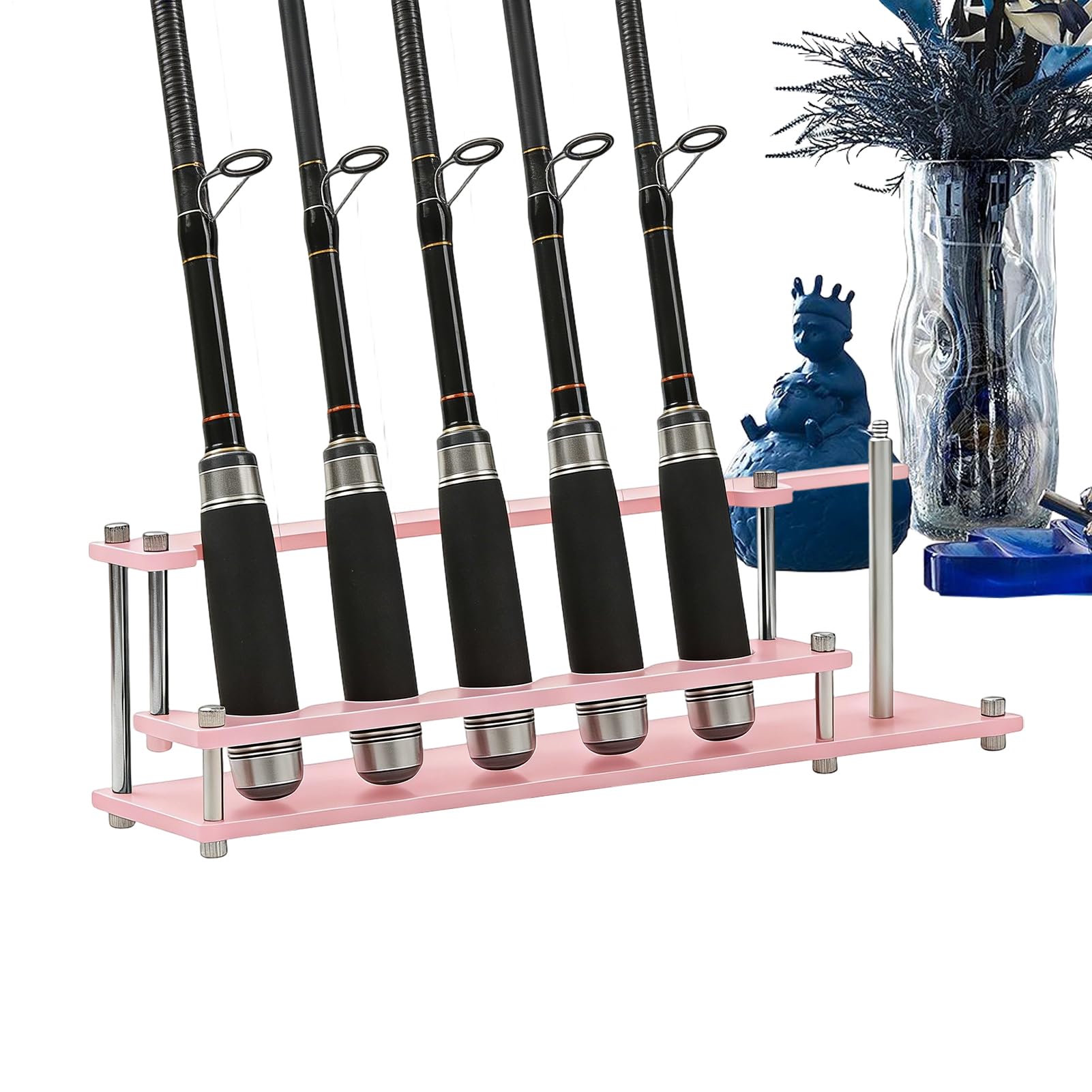 Support de présentation en acrylique transparent pour canne à pêche haut de gamme
