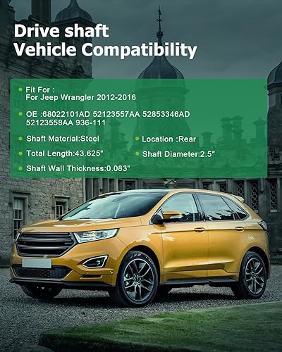 Vista 42 de SCITOO Longitud del eje de hélice del eje de transmisión delantero 36.2 pulgadas compatible con 2001-2004 para Jeep Grand para Cherokee 4.0L