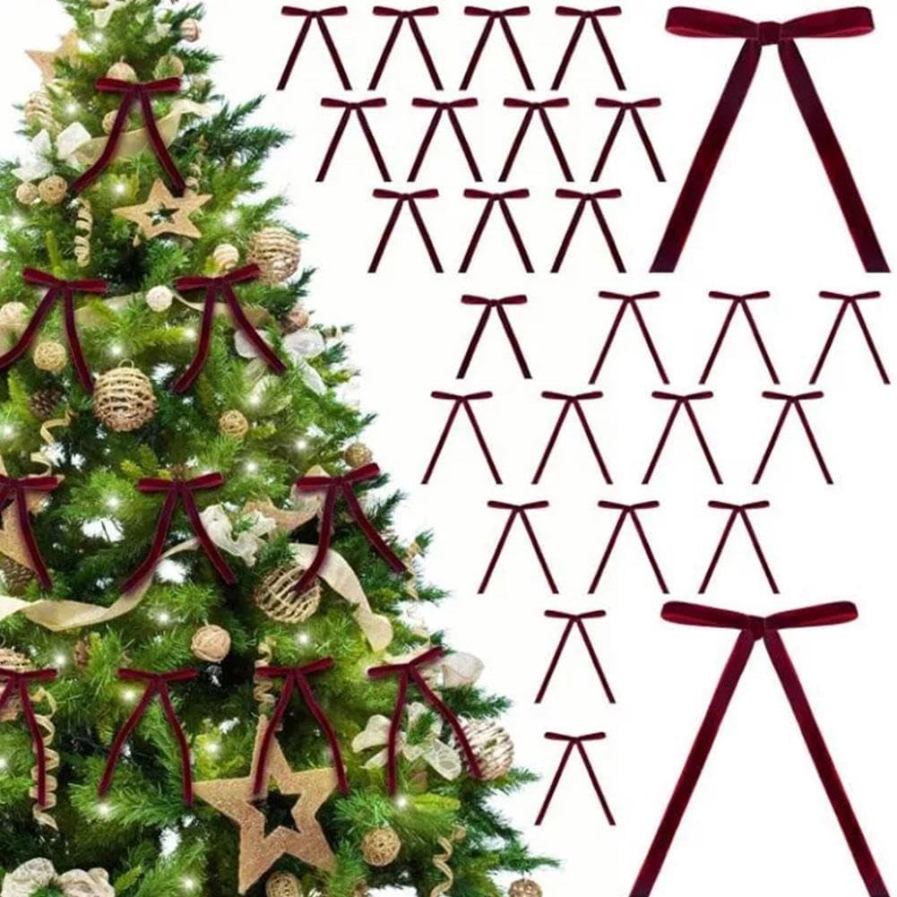 Ornements suspendus pour arbre de noël, nœuds de couronne rouge, nœuds