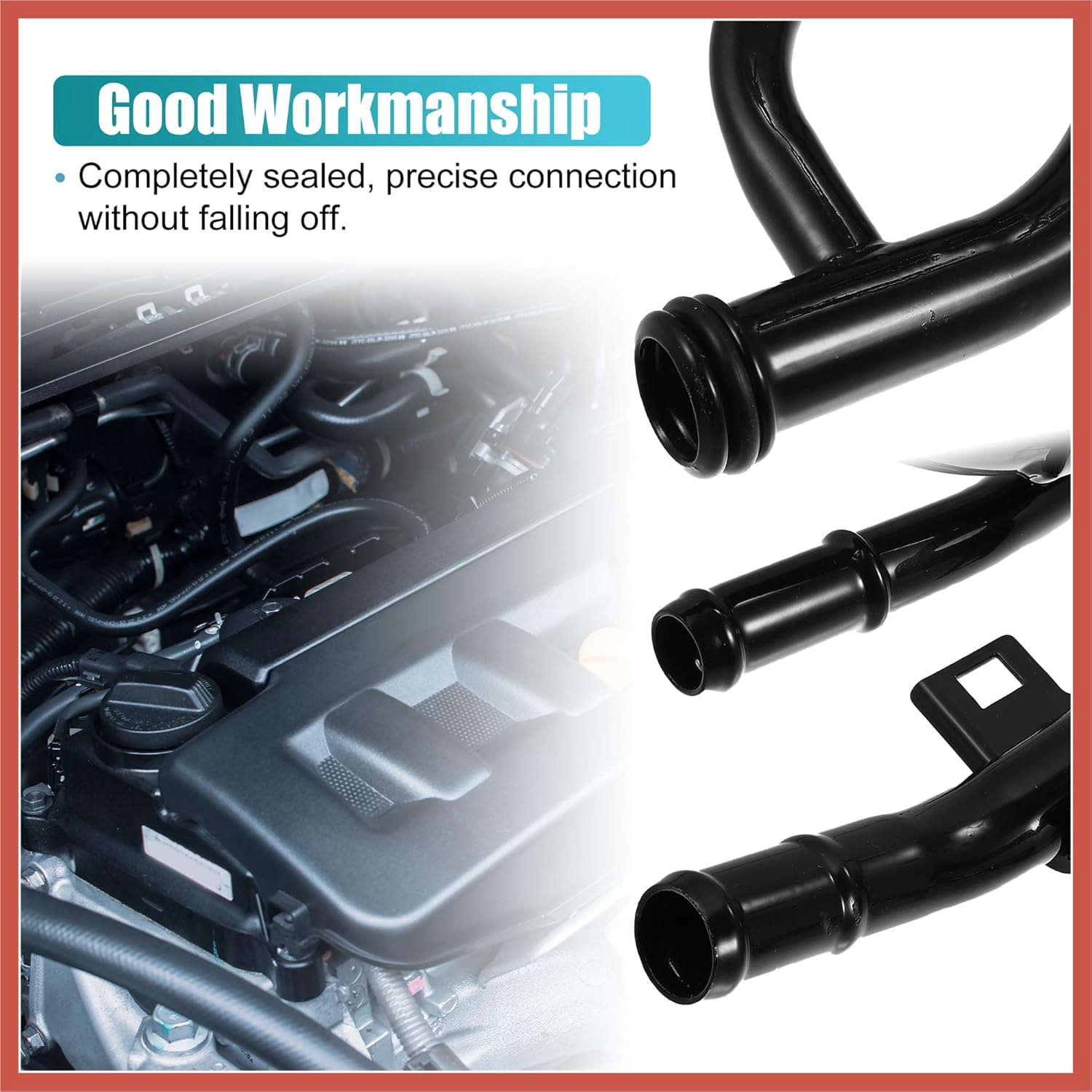 ACROPIX Metal Heater Pipe for Honda Accord 2011-2012, CR-V 2012-2014, Crosstour 2012-2015 - Black, 1x (1.45 pounds)