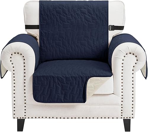 Miniatura 59 de CUCRAF Funda acolchada antideslizante para sofá, resistente al agua, protector de muebles para sofá de 3 cojines, apto para mascotas, funda de sofá