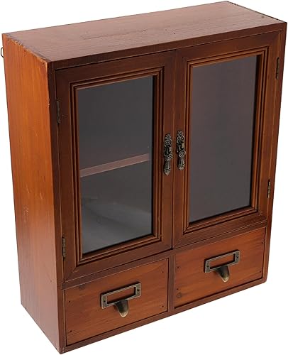 Miniatura 8 de Holibanna Gabinete de almacenamiento de pared de madera, gabinete de medicina de pared de baño, armario de cocina colgante rústico para colgar en la