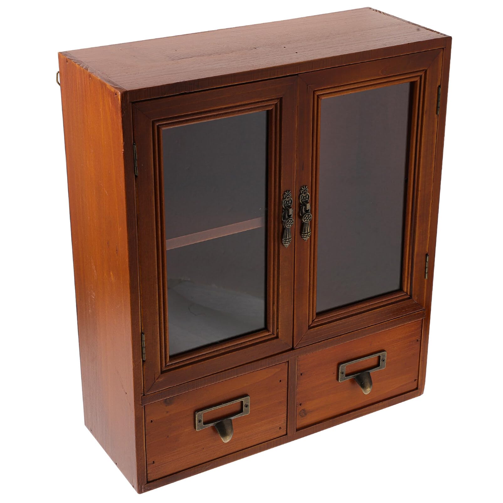 Rustikaler Holzvitrine mit Wandaufbewahrung Badezimmer Medizinschrank Hängeschrank Speisekammer Lagerung Schweberegal für Küche oder Wohnzimmer