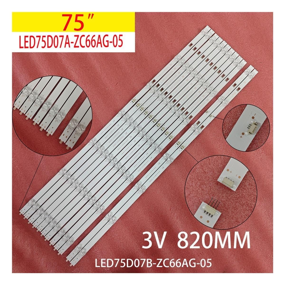 Listwa oświetleniowa LED dla Haier 75 Smart TV S1 Element E4FAA75R ONN 30375007007 Eko K75USW K750USG LED75D07A LED75D07B-ZC66AG-05
