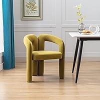 Vista 17 de Tmosi Modernas sillas de comedor de terciopelo tapizadas, con respaldo curvado, cómoda silla auxiliar para cocina, comedor, sala de estar