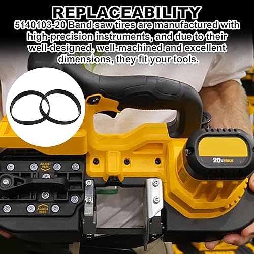 Miniatura 6 de 5140103-20 Neumático para sierra de cinta Dewalt DCS370L DCS370B DCS370K DCS370KL DCS371M1 DCS371B DCS371P1 (paquete de 2)