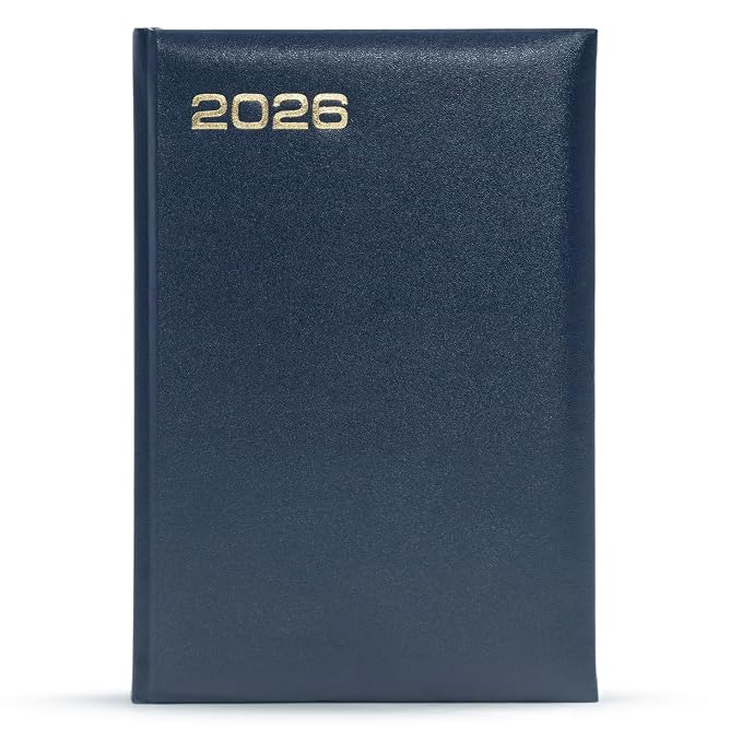 Mahavir Standard Diary 2026 | A5 Size | One-Day-to-a-Page New Year Diary with Thumb-Cut Indexes | 424 pages | Vinyl/Acrylic Coated Cover Material | (Blue)