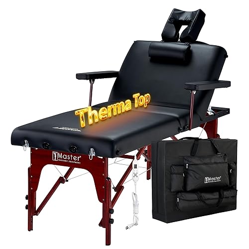 Master Massage Montclair Salon Spa Beauty Therma Top de 31 pulgadas - Mesa de masaje plegable portátil con calefacción, paquete de sofá para tatuaje
