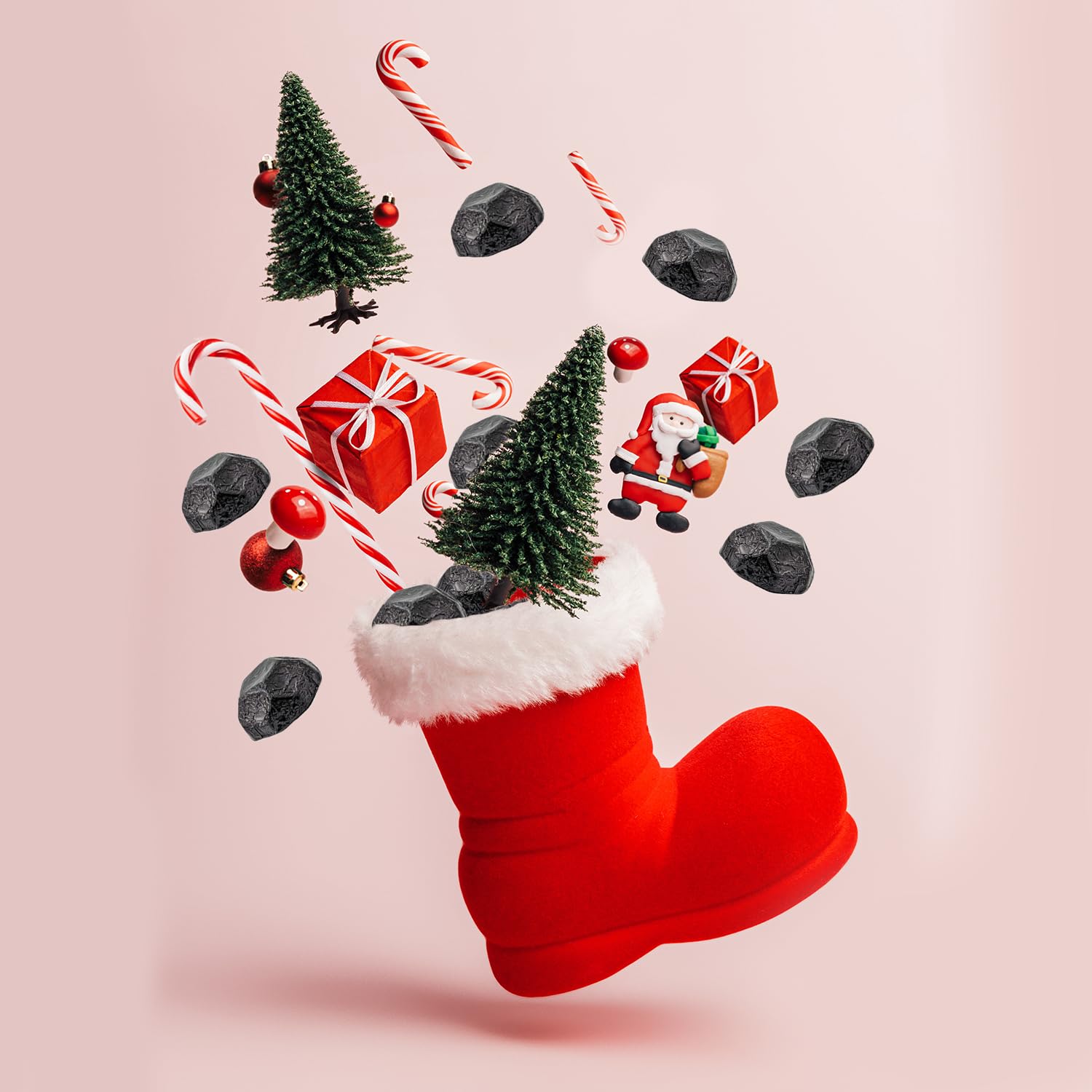 Christmas Coal Chocolate, Milk Chocolate Party Bag Fillers, Individually Wrapped Foils, Resealable Bag, Kosher Certified Dairy (5 Pounds)