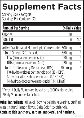 Miniatura 4 de Designs for Health SPM Supreme - 3 mediadores profesionales especializados de aceite de pescado - Suplemento de ácidos grasos Omega 3, aceite de