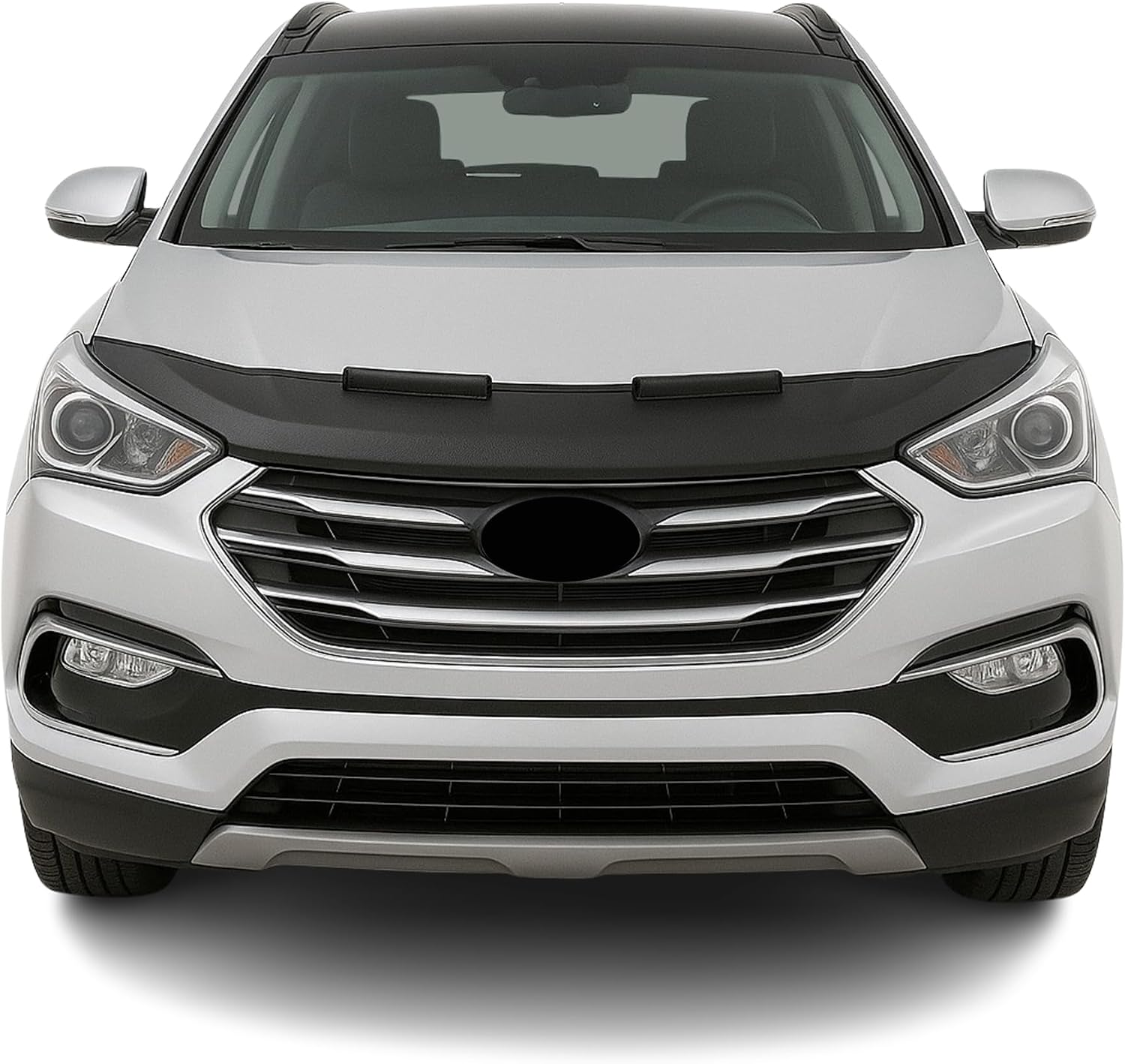 OMAC Car Bonnet Mask Hood Bra for Hyundai Santa Fe 2013-2018 Black 1 Pc