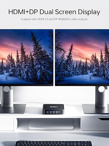 Miniatura 3 de MINISFORUM GK41 Mini PC Celeron Processor J4125 Quad Core (hasta 2.7 GHz), 8 GB DDR4 128 GB SSD Mini computadora de escritorio 4 puertos USB 3.0, 1