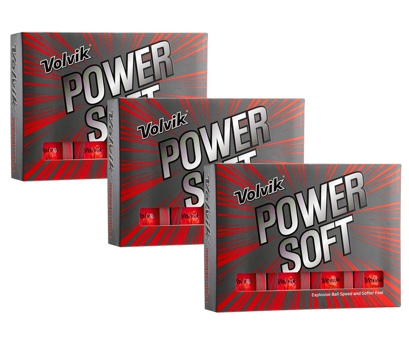 Volvik Power Soft Explosive Ball Speed Golf Balls 3 Dozen Bundle Gift Set