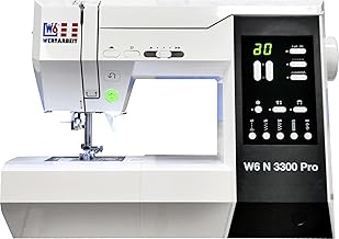 W6 Sewing Machine N 3300 Pro with 7 Segments/Dots Transporter, Adjustable Sewing Pressure Safety Function for Twin Needle, LED Display for Stitch Functions, 120 Programmes