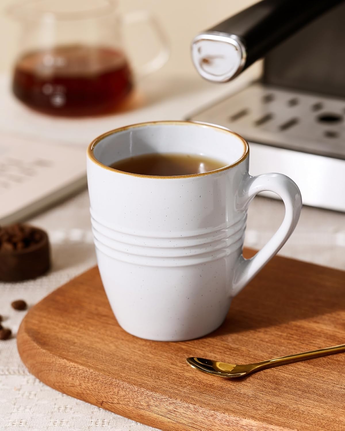 famiware Jupiter Coffee Mugs Set of 6, 13 oz Coffee Mug, Microwave and Dishwasher Safe, Coffee Cups with Handle for Coffee, Tea, Cocoa, Milk, White - Image 2