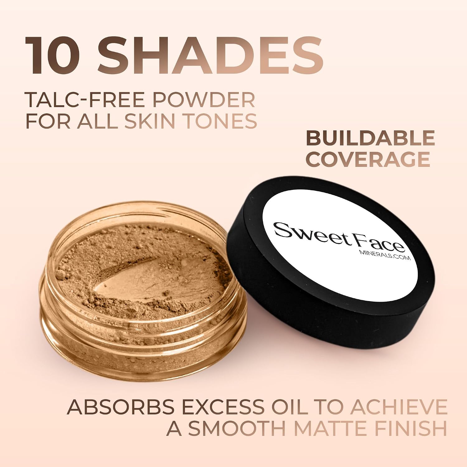 DEEP TAN FOUNDATION (30g Full Size Sifter Jar) – Matte Mineral Makeup – Buildable Loose Powder Foundation for a Smooth Natural Finish – Sweet Face Minerals, SPF 30