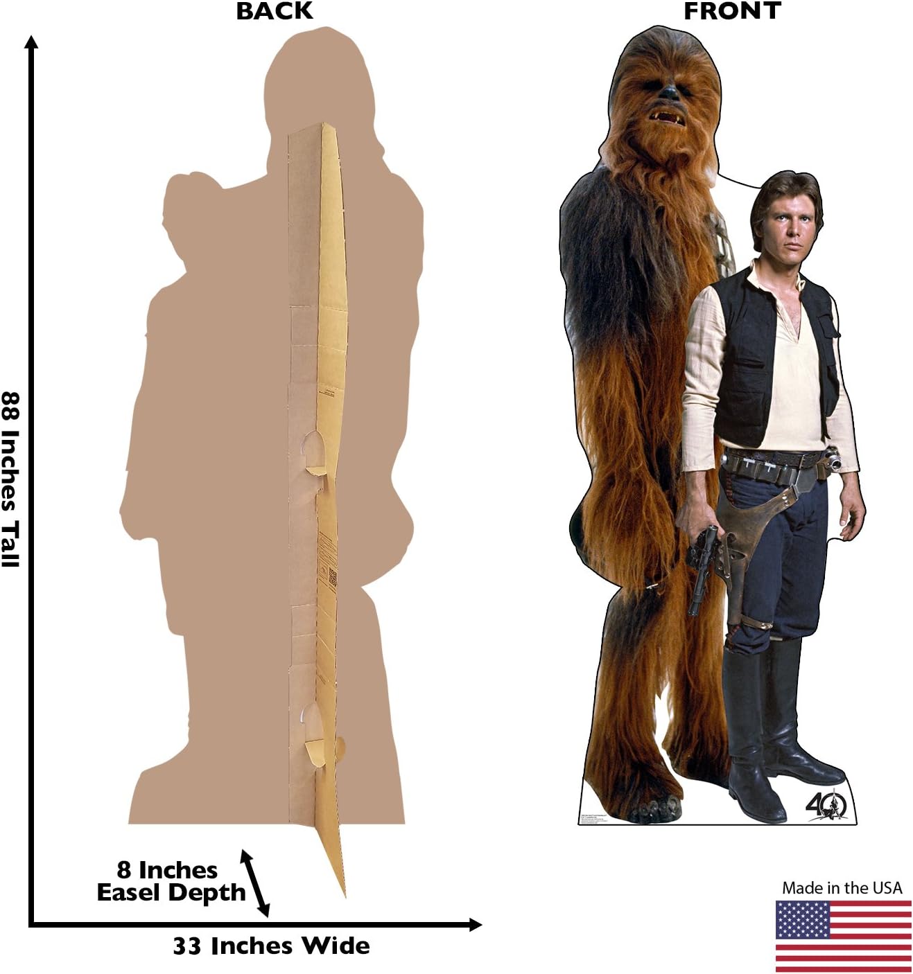 Cardboard People Han Solo & Chewbacca Life Size Cardboard Cutout Standup - Star Wars 40th Anniversary
