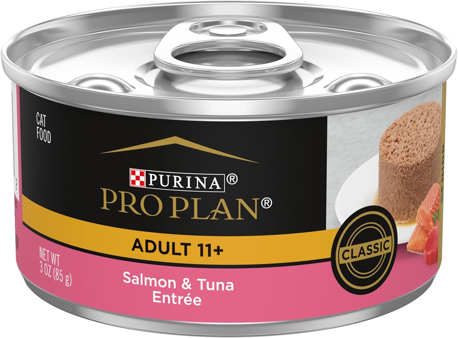 Purina Pro Plan Pate High Protein Senior Wet Cat Food, SENIOR 11+ Salmon & Tuna Entree – (Pack of 24) 3 oz. Pull-Top Cans
