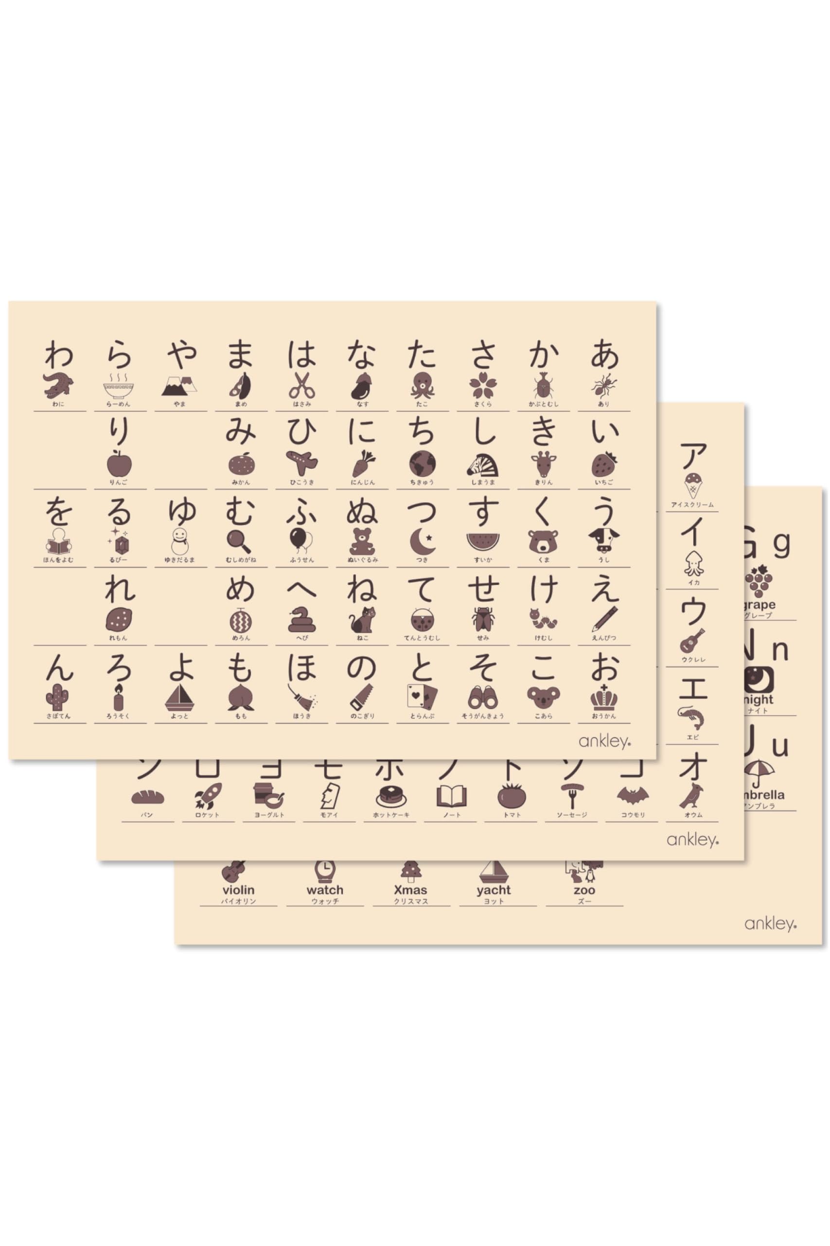 Amazon.co.jp: お風呂学習ポスターA3 ankley 3枚セット