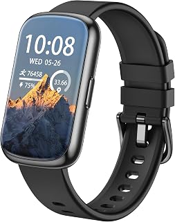 RLQA Fitness Tracker Smartwatch for Men Women: 24/7 Heart Rate, Blood Oxygen, Sleep Tracking, IP68 Waterproof, 7-Day Battery Android iPhone