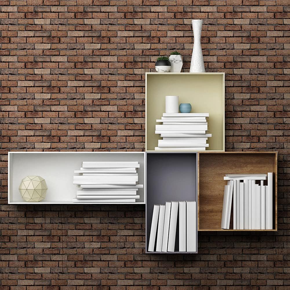 40 Stück 3D Wandpaneele Selbstklebend, 30 × 30 cm Wandverkleidung Selbstklebend aus Kunststoffplatten, wandpaneele PVC Backstein Tapete für Innenbereich, Außenbereich, Geschäftsräume