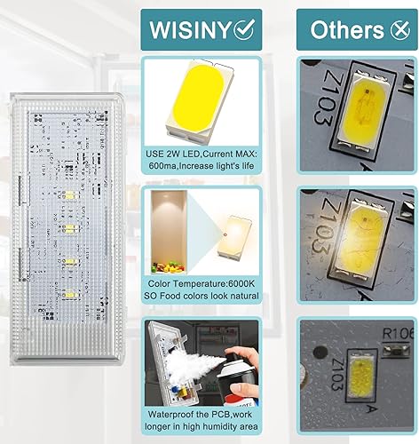 Miniatura 3 de WISINY W10515058 - Luz LED compatible con Kenmore Maytag Whirlpool Refrigerador Luz LED Reemplazar WPW10515058 W10465957 W10522611 3021142
