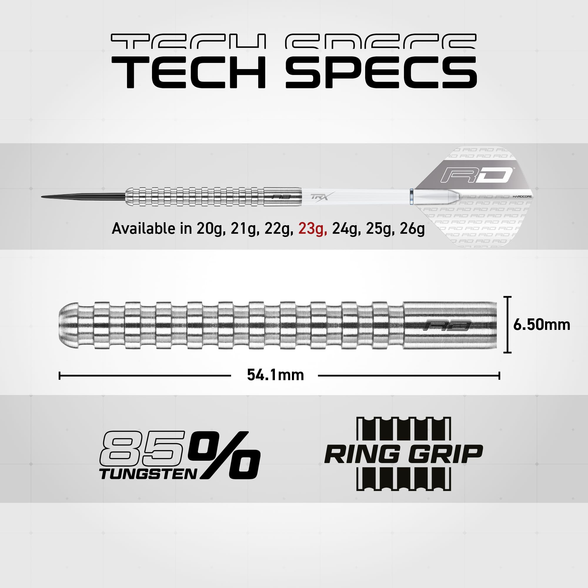 RED DRAGON - Freccette Javelin con punta in acciaio da 23 g | Serie originale - Set di freccette in tungsteno 85% | Include alette e steli | Set di freccette professionali