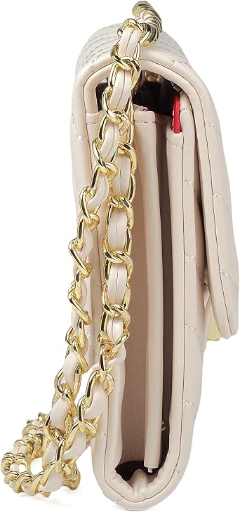 YAZEKOUS Crossbody Bags Small Purse for Women Leather Phone Clutch Purses | Crossbody Purses with Card Slots Chain, Mini Sling Shoulder Cross Body Bag, Vegan Leather Phone Wallet Travel Outdoor Daily