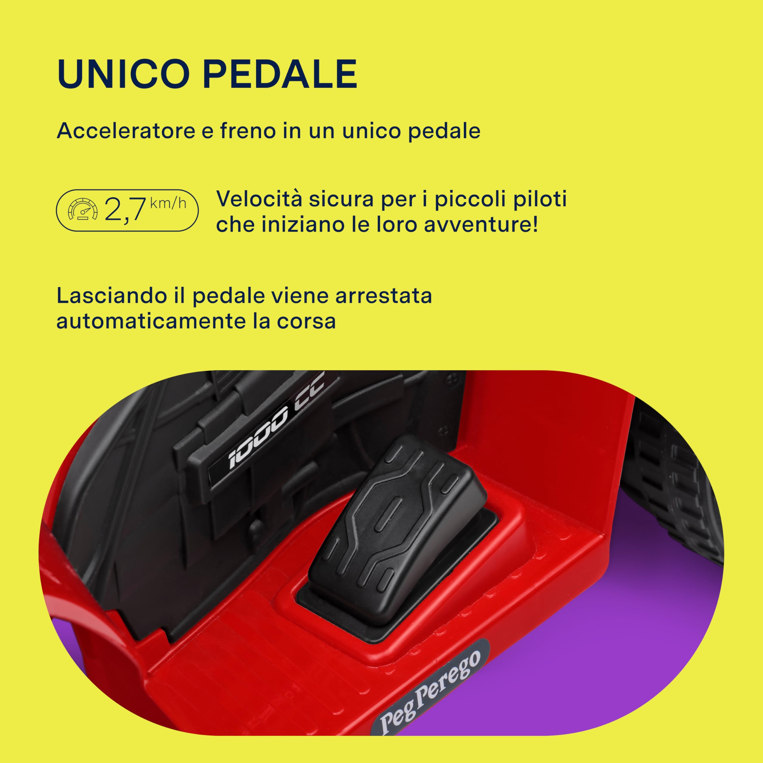 PEG Polaris Mini Quad, Giocattolo Elettrico Cavalcabile per Bambini da 1 Anno fino a 15 kg, Batteria 6 V, Autonomia 90 min, Velocità 2,7 km/h, Pedale Acceleratore, Luci e Suoni