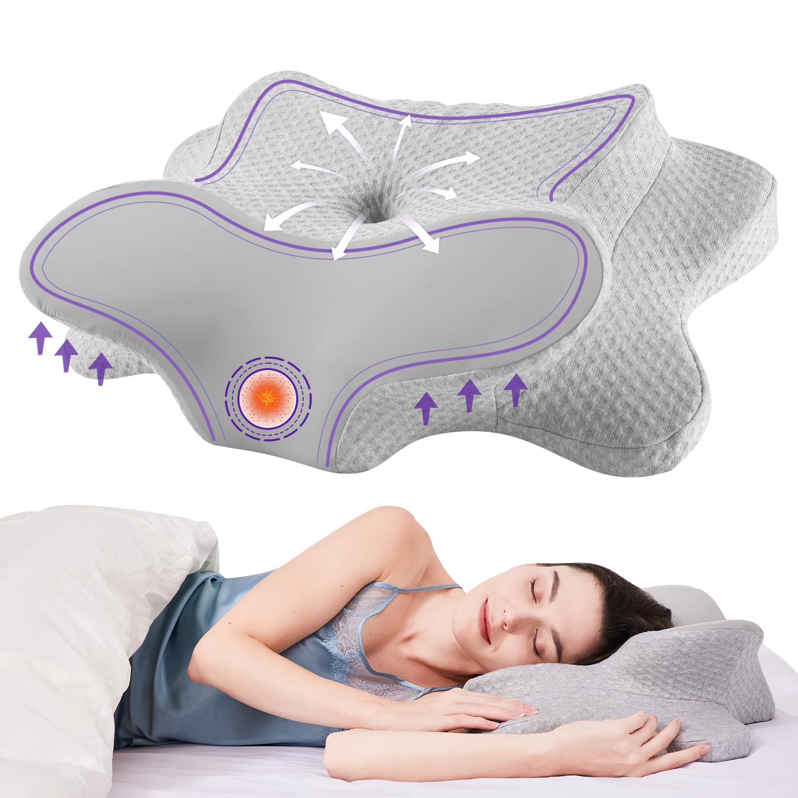 Amazon.com: TECBOT Cervical Neck Pillow for Sleeping,Cervical