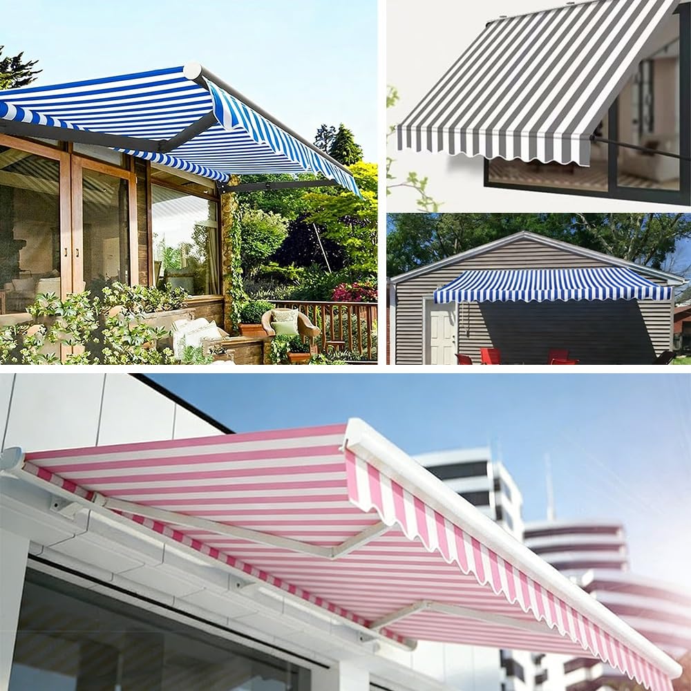 Telo di Ricambio per Tenda da Sole Tessuto di Ricambio per Tenda da Esterno Tessuto Impermeabile in Poliestere, Protezione UV(Yellow,6x5ft/180x150cm)