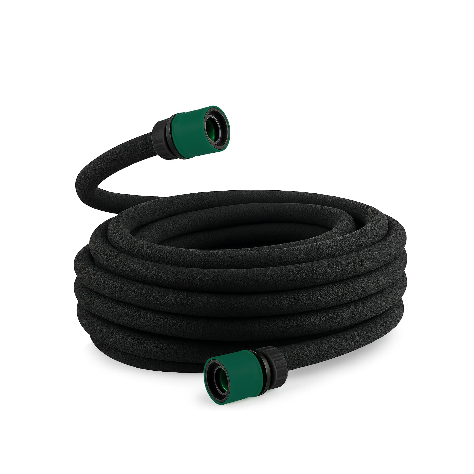 Itrend Black,Green Porous Soaker Hose - 15M X 12.5Mm Garden Drip Irrigation Micro Drip Hose For Root & Soil Watering - Easy To Use For Gardens, Lawns & Farms