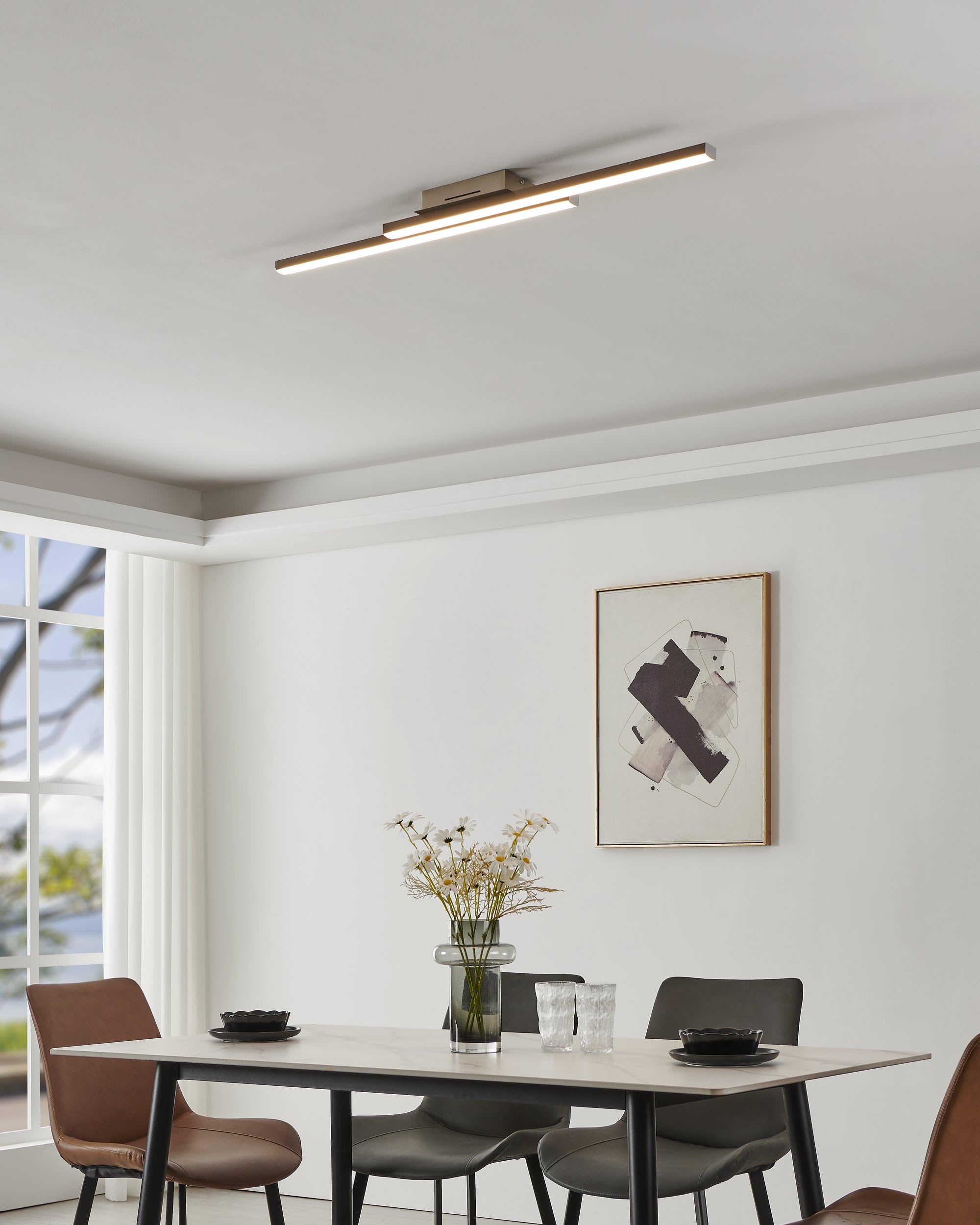 EGLO connect.z Smart Home Led plafoniera Fraioli-Z, ZigBee, app e controllo | vocale, colore luce regolabile, dimmerabile, plafoniera in alluminio nichel opaco