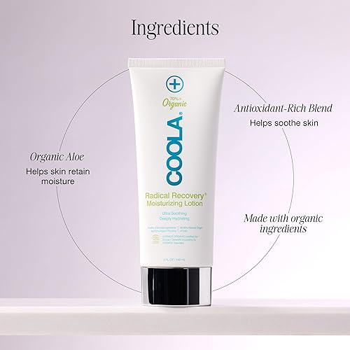 Miniatura 4 de Coola Loción corporal orgánica de recuperación de radicales después del sol, incluye aloe vera, agave y aceite de lavanda para aliviar las