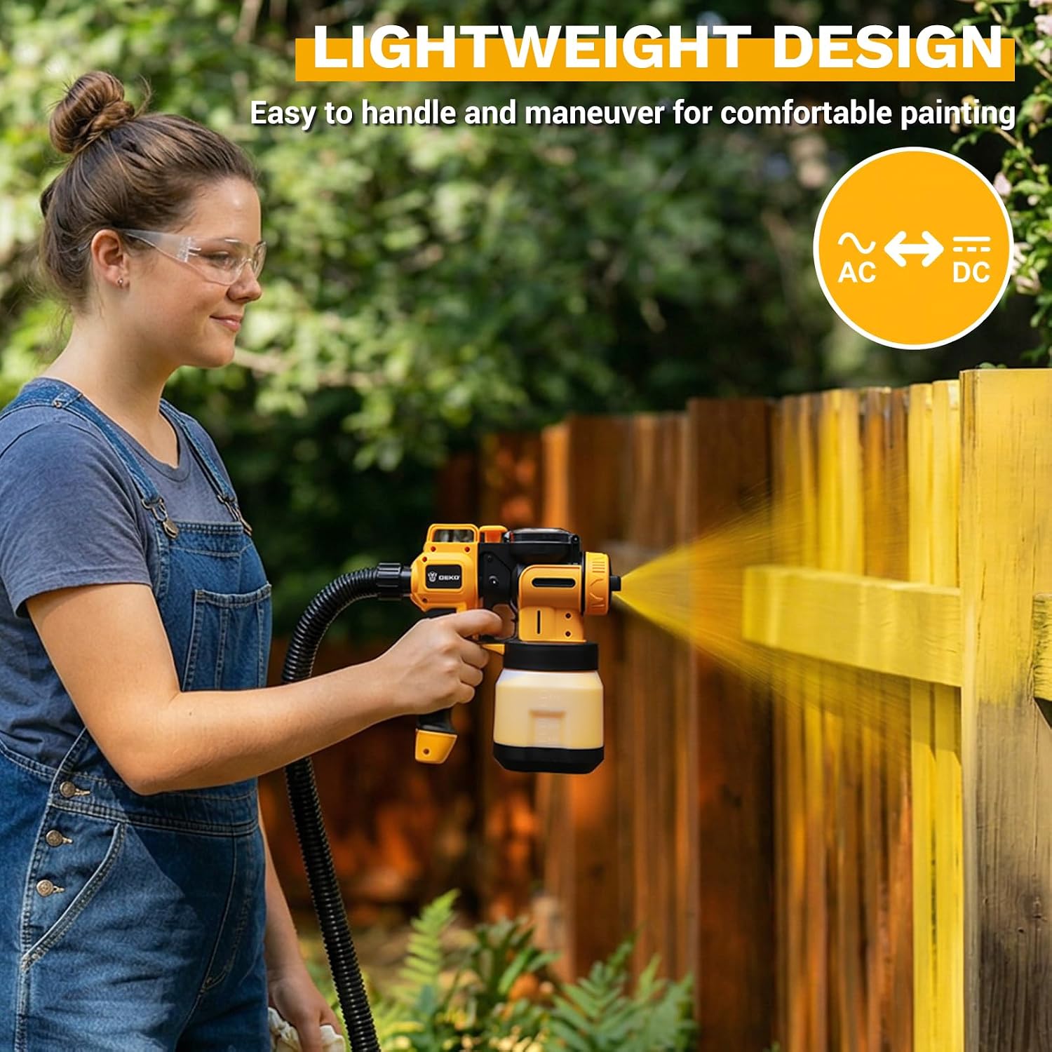 DEKOPRO Cordless Paint Sprayer, 20V with Battery / 800W Corded Brushless Spray photo 2