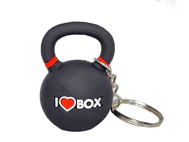 Power Beast - Llavero con forma de cruz traning, Kettlebell deportivo, cinta de rodillas, caja
