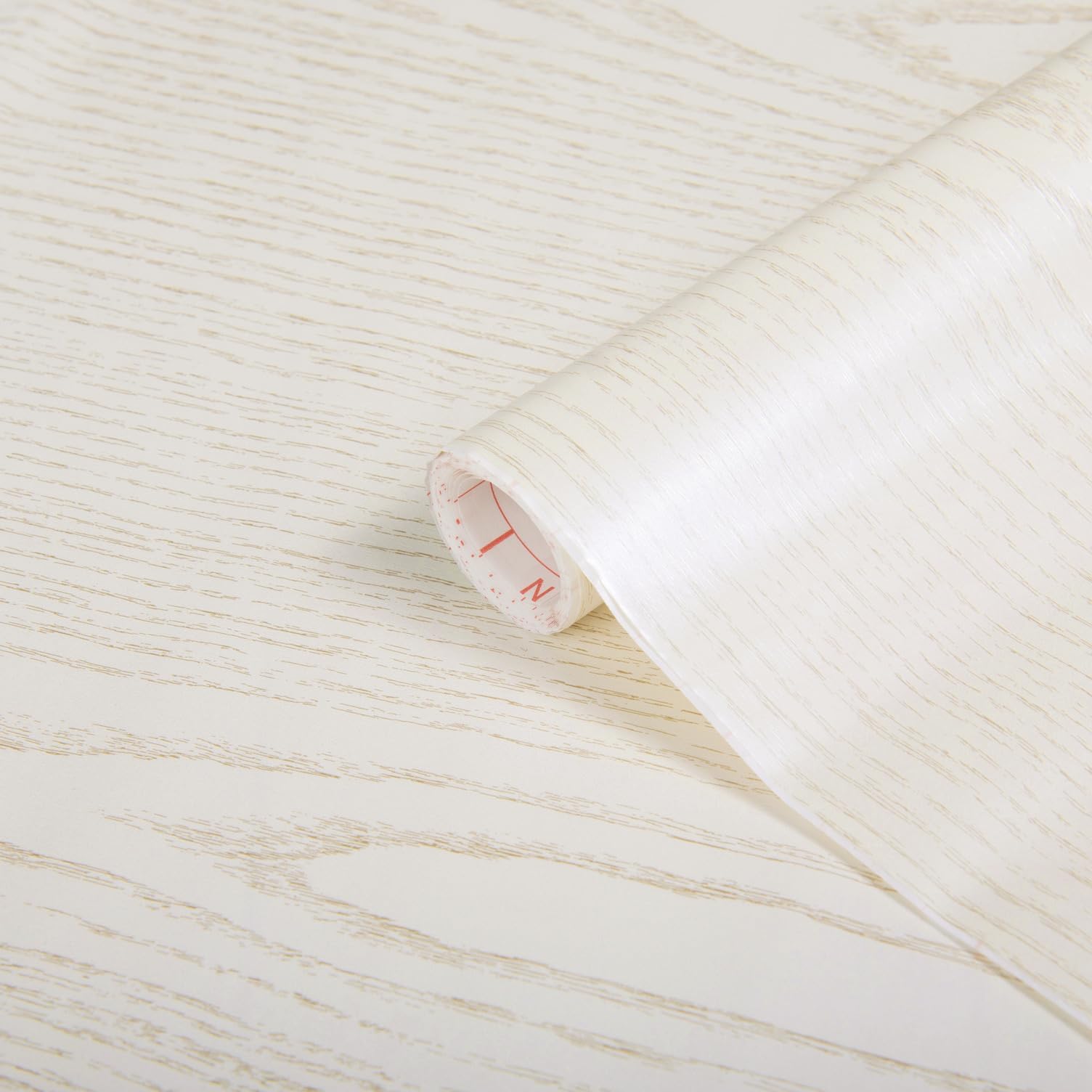 Vinyl Wrap White mother-of-pearl wood 90 cm x 2,1 m – Sticky Back | Self Adhesive Vinyl for Furniture, Kitchen Cabinets, Table & Window Sills – DIY Peel and Stick Wrap – Wipe Clean & Durable
