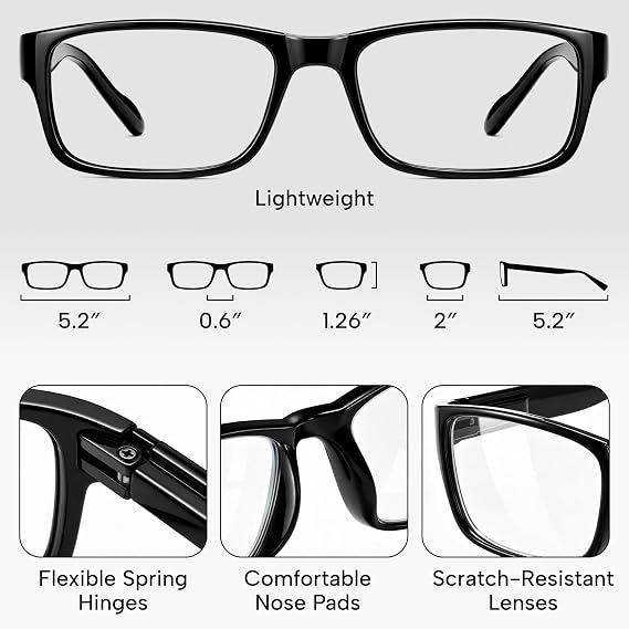 Gaoye - Blue-Light Filter, UV Protection - Readers with Rectangle Frames